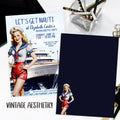 vintage pin up girl yacht party boat invitation